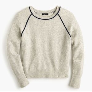 J. Crew Tipped Raglan Sweater in Supersoft Yarn